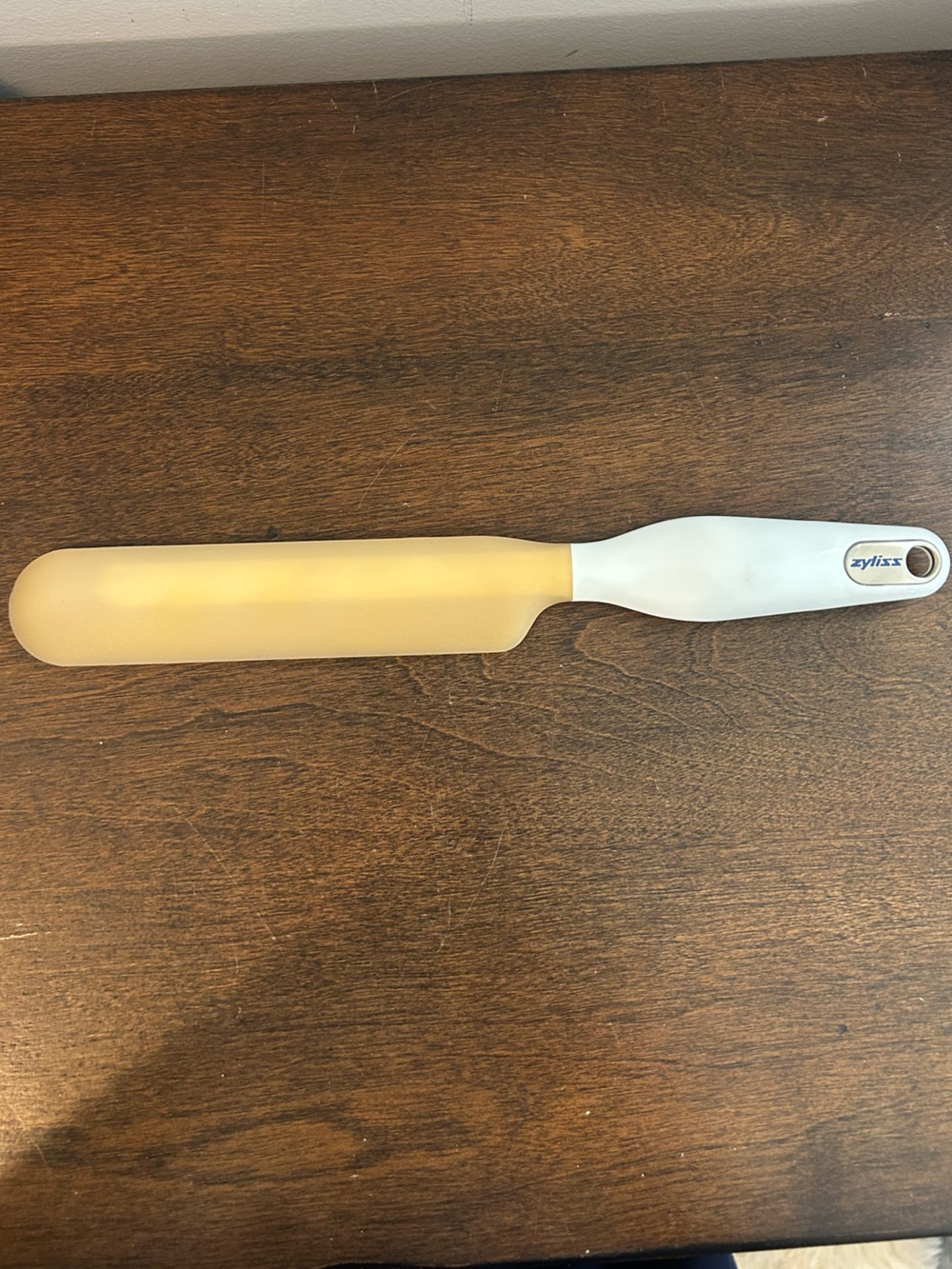 Zyliss Silicone Head Scraper Spatula White Handle Jar Bottle Bowl Narrow 11 Inch